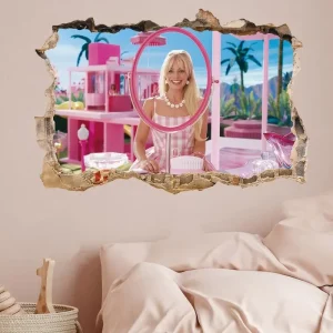 Barbie wall decal 60cm x 40cm removable vinyl sticker for bedroom