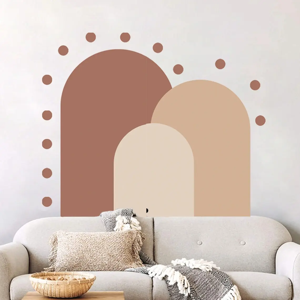 This removable arch wall decal adds stylish dimension to any space. Designed for clean application on smooth walls, it features crisp edges and high-quality vinyl. Made by ononswitch. Arch Wall Decal for Living Room Bedroom Decor, Removable Vinyl Mural Sticker