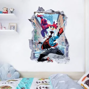 Spider-Man wall decals for bedroom or room decor, superhero vinyl sticker set