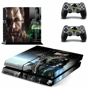 Black and gold geometric PS4 console skin by ononswitch, model DPTM0011