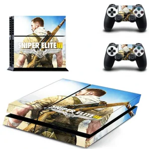 Matte black PS4 skin with subtle geometric pattern for PlayStation 4 console