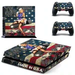 Black and red geometric PS4 skin design for PlayStation 4 console by ononswitch