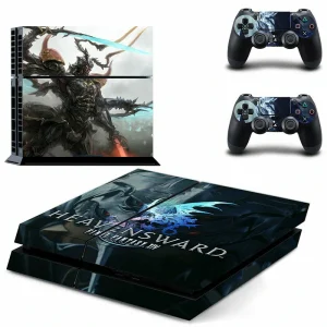 Matte black PS4 skin with subtle geometric pattern for PlayStation 4 console