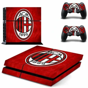 Black and red geometric PS4 console skin with matte finish