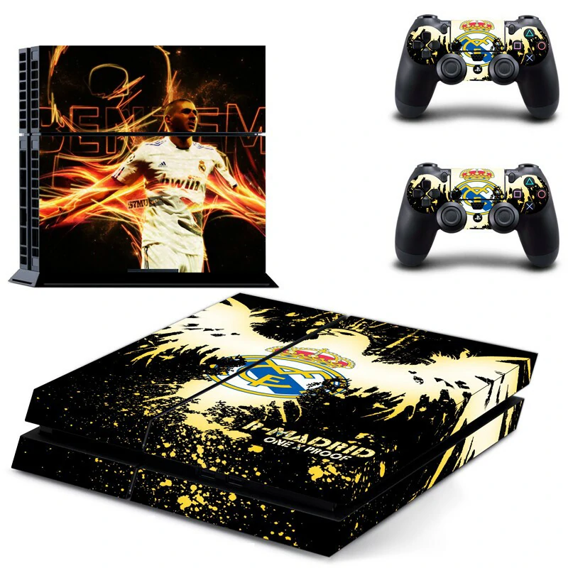 Custom-fit PS4 skin DPTM0459 in matte black with eye-catching red and white geometric accents. Easy to apply, protects your console, made by ononswitch. Black PS4 console skin with geometric red and white pattern by ononswitch