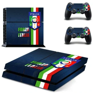 Black and red geometric PS4 skin with subtle texture, model DPTM0482 by ononswitch