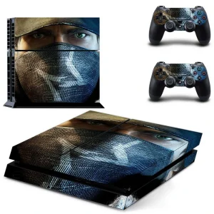 Black and red geometric PS4 skin with 'DPTM0608' design applied to console