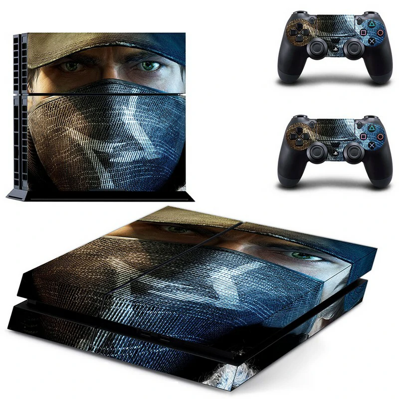 DPTM0608 PS4 skin from ononswitch: durable vinyl wrap with bold graphic design, easy to apply and remove, no residue. Made for PS4 and PS4 Slim. Black and red geometric PS4 skin with 'DPTM0608' design applied to console
