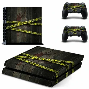 Black and red geometric PS4 skin design for PlayStation 4 console