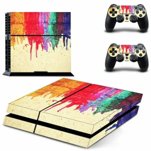 Black and red geometric PS4 controller skin DPTM0630 by ononswitch