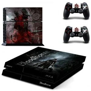 Black and gold geometric PS4 console skin by ononswitch, model DPTM0754