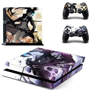 Black PS4 console skin with geometric pattern by ononswitch