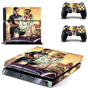 Black and gold geometric PS4 console skin by ononswitch, model DPTM0791