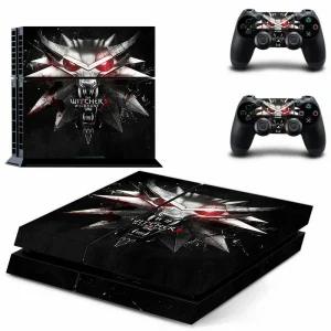 Black and red geometric PS4 console skin by ononswitch, model DPTM0795