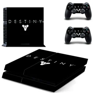Matte black PS4 skin with geometric pattern for PlayStation 4 console