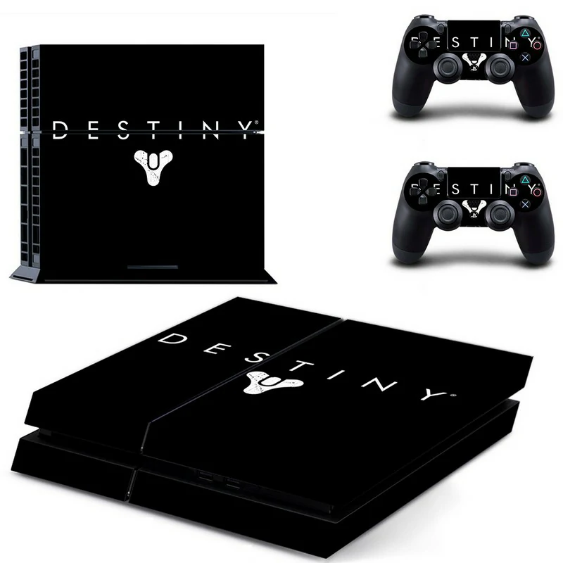 Matte black PS4 skin with geometric pattern for PlayStation 4 console