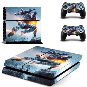 Black PS4 console skin with geometric pattern and subtle branding, model DPTM1092 by ononswitch