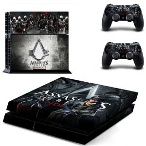 Black and red geometric PS4 console skin by ononswitch for PlayStation 4 Slim or original model