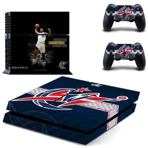 Custom matte black PS4 console skin with geometric pattern for PlayStation 4 slim