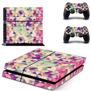 Black and red geometric PS4 skin design DPTM1390 by ononswitch