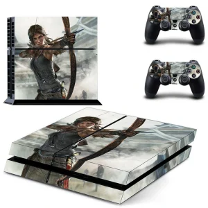 Black and red geometric PS4 console skin by ononswitch, model DPTM1514