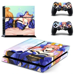 Black and red geometric PS4 skin model DPTM1532 applied to PlayStation 4 console