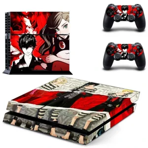 Black and red geometric PS4 controller skin DPTM1534 by ononswitch
