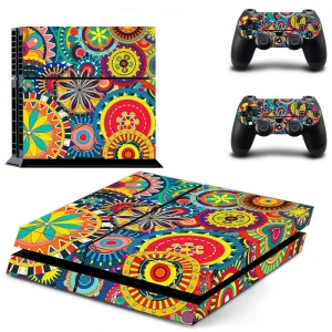 Black and red geometric PS4 skin design for PlayStation 4 console by ononswitch