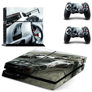 Black and red geometric PS4 console skin by ononswitch, model DPTM1813