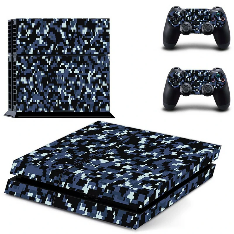 Custom-fit PS4 skin in sleek black with minimalist geometric texture and small DPTM1815 marking. Made by ononswitch for easy application and lasting protection. Black PS4 console skin with geometric pattern and subtle 'DPTM1815' branding