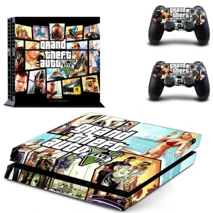 Black PS4 console skin with geometric white pattern, model DPTM1818 by ononswitch