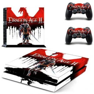 Black and red geometric PS4 console skin by ononswitch, model DPTM1831