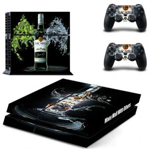 Black and red geometric PS4 controller skin by ononswitch, model DPTM1851