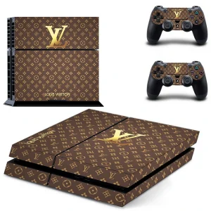 Custom PS4 skin with DPTM1973 graphic design applied to console