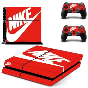 Black and red geometric PS4 console skin by ononswitch, model DPTM1984