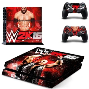 Black and red geometric PS4 console skin by ononswitch, model DPTM2118