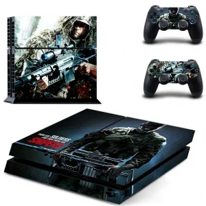 Black and red geometric PS4 console skin by ononswitch, model DPTM2120