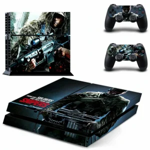 Black and red geometric PS4 controller skin by ononswitch, model DPTM2142