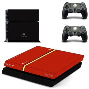 Black and red geometric PS4 skin with 'DPTM2147' design for PlayStation 4 console