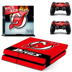 Black and red geometric PS4 controller skin DPTM2269 by ononswitch