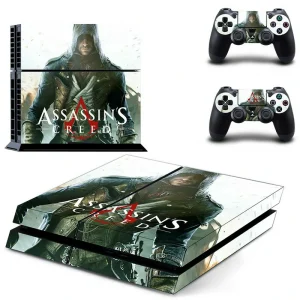 Black and red geometric PS4 skin with 'DPTM2271' design applied to console