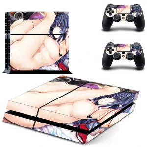 Black and red geometric PS4 skin design for PlayStation 4 console by ononswitch