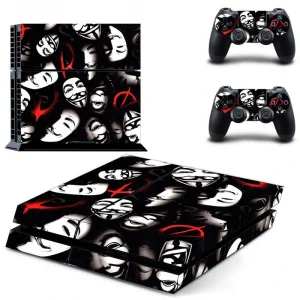 Black and red geometric PS4 skin design for PlayStation 4 console by ononswitch