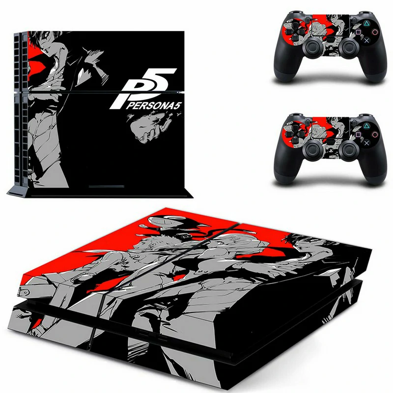 DPTM2301 PS4 skin by ononswitch: bold geometric design in black and red. Fits standard PS4 models perfectly. Removable, bubble-free vinyl with matte finish. Black and red geometric PS4 skin design by ononswitch for PlayStation 4 console