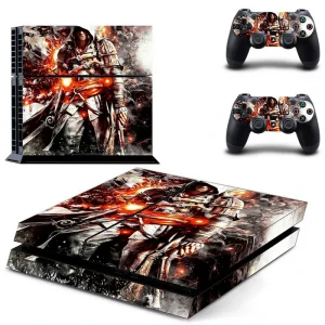Black and red geometric PS4 skin design by ononswitch for PlayStation 4 console