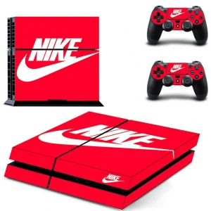 Black and red geometric PS4 console skin by ononswitch, model DPTM2304