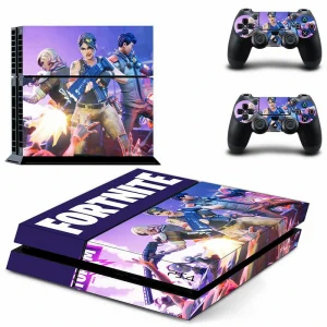 Custom PS4 console skin in matte black with geometric pattern, model DPTM2419