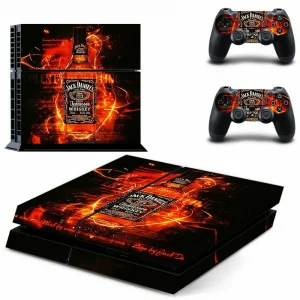Black and red geometric pattern PS4 console skin by ononswitch
