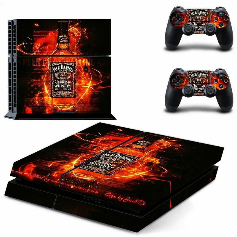 Custom PS4 skin DPTM2420 by ononswitch: bold geometric design in black and red, fits standard PlayStation 4 consoles perfectly. Removable, bubble-free application. Black and red geometric pattern PS4 console skin by ononswitch