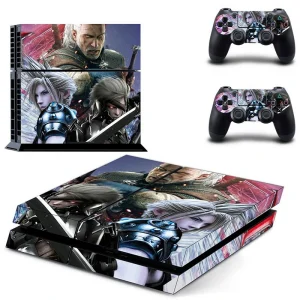 Black and red geometric PS4 skin design for PlayStation 4 console by ononswitch
